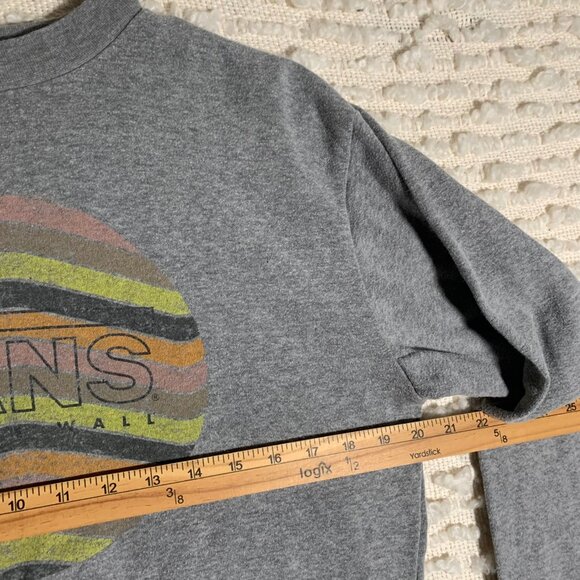 VANS WOMENS SMALL GRAY PULLOVER CREW NECK SWEATER COLORFUL LOGO SKATER - Picture 6 of 13